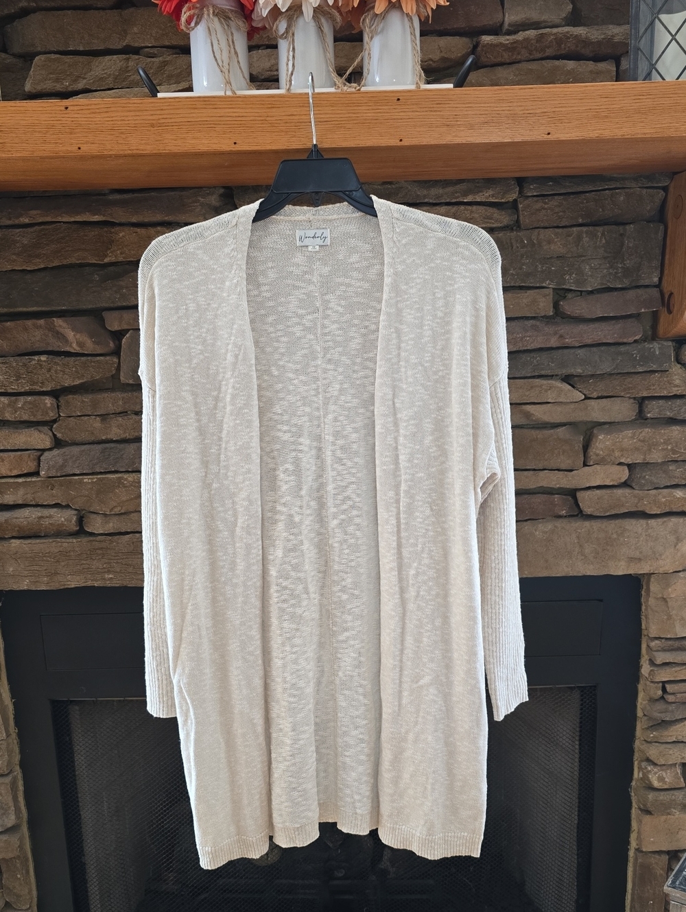 Wonderly Light Cream Open-Front Cardigan